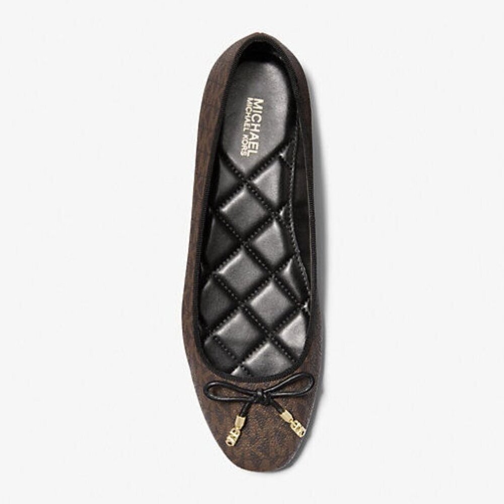 Michael Kors Ballet Flat Womens Size 9 Nori Logo Canvas Slip on Almond Toe - Picture 3 of 3